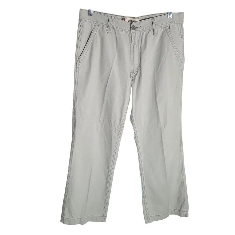 Levi's Workwear Loose Bootcut Khaki Pants Men's Size 34 X 30 Tan Casual Preppy